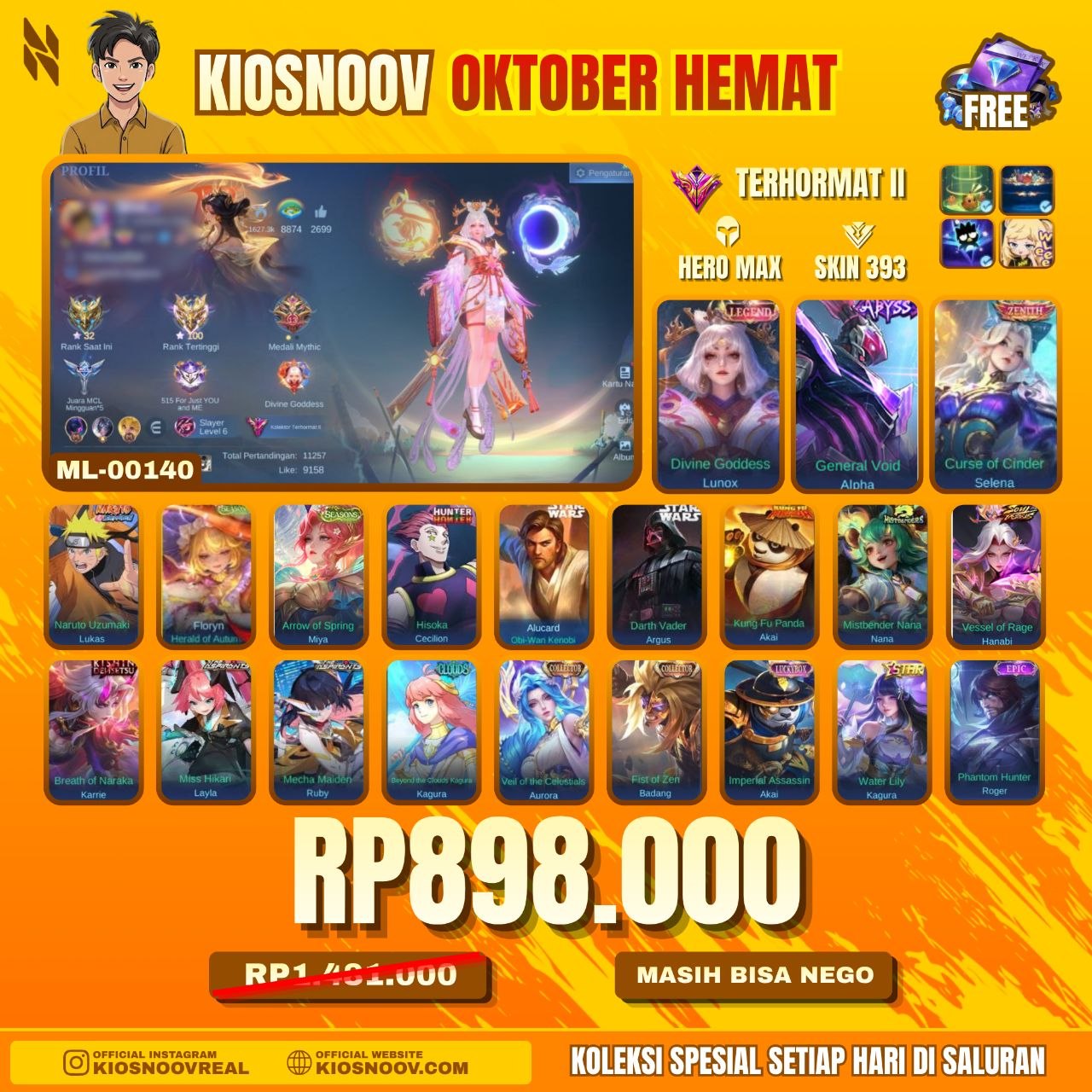 LUNOX LEGEND, SELENA ZENITH,CECILION HXH,